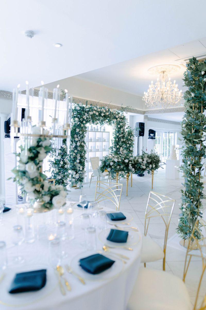 The Grand Ballroom at Froyle Park set up by Afrocentric Wedding Decorator, Victorose.