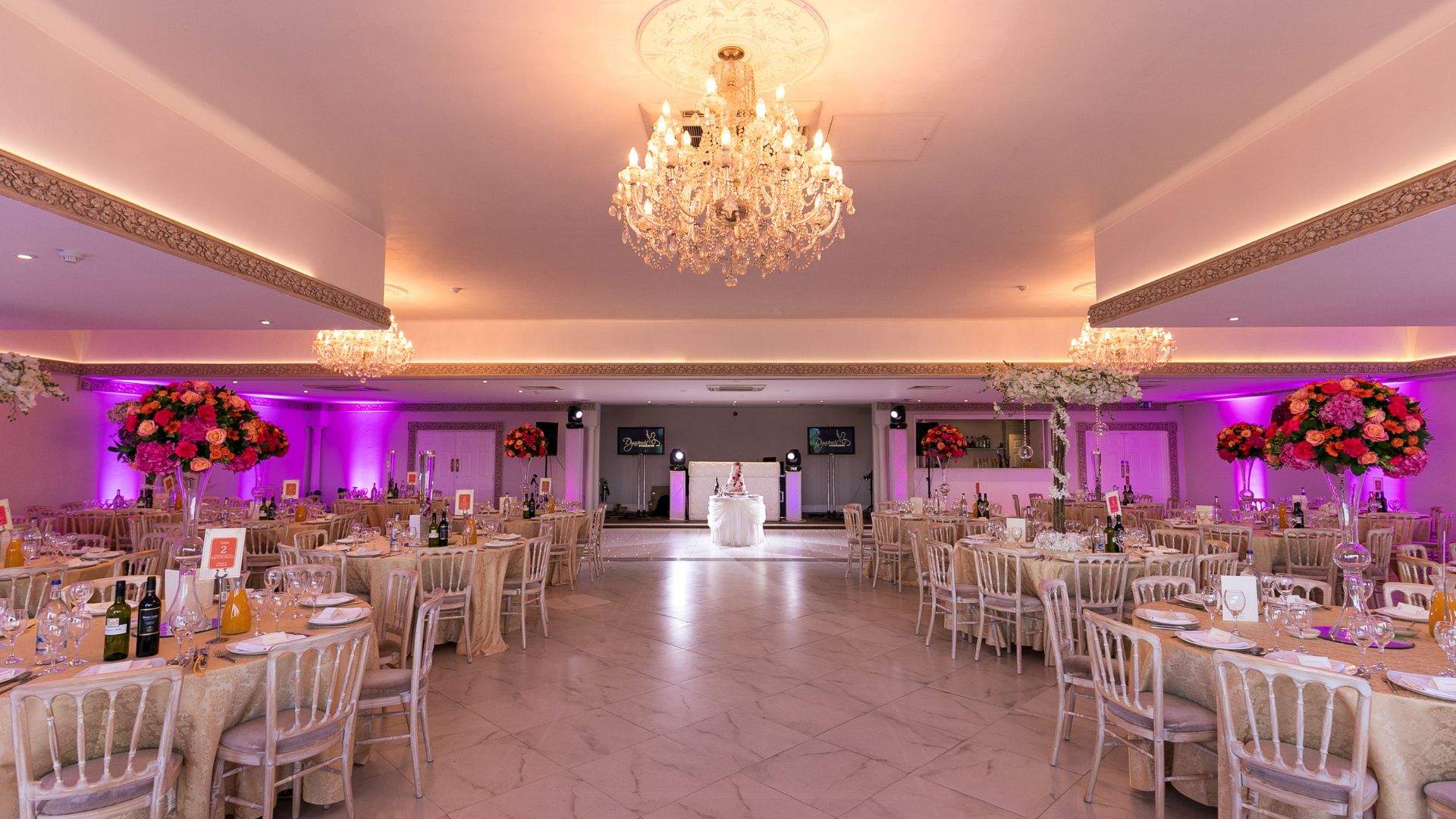 The Grand Ballroom at Froyle Park seats 300 guests, making it a popular choice for Asian Wedding Celebrations