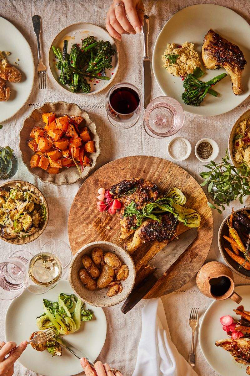 A selection of feasting mains included in the Kalm Kitchen & Froyle Park all-inclusive wedding package