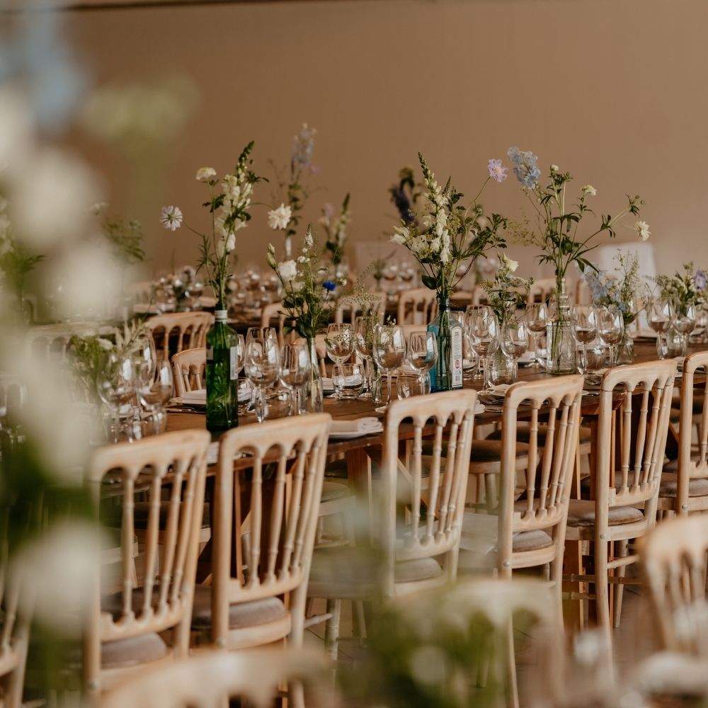 The Grand Ballroom at Froyle Park, set for dinner